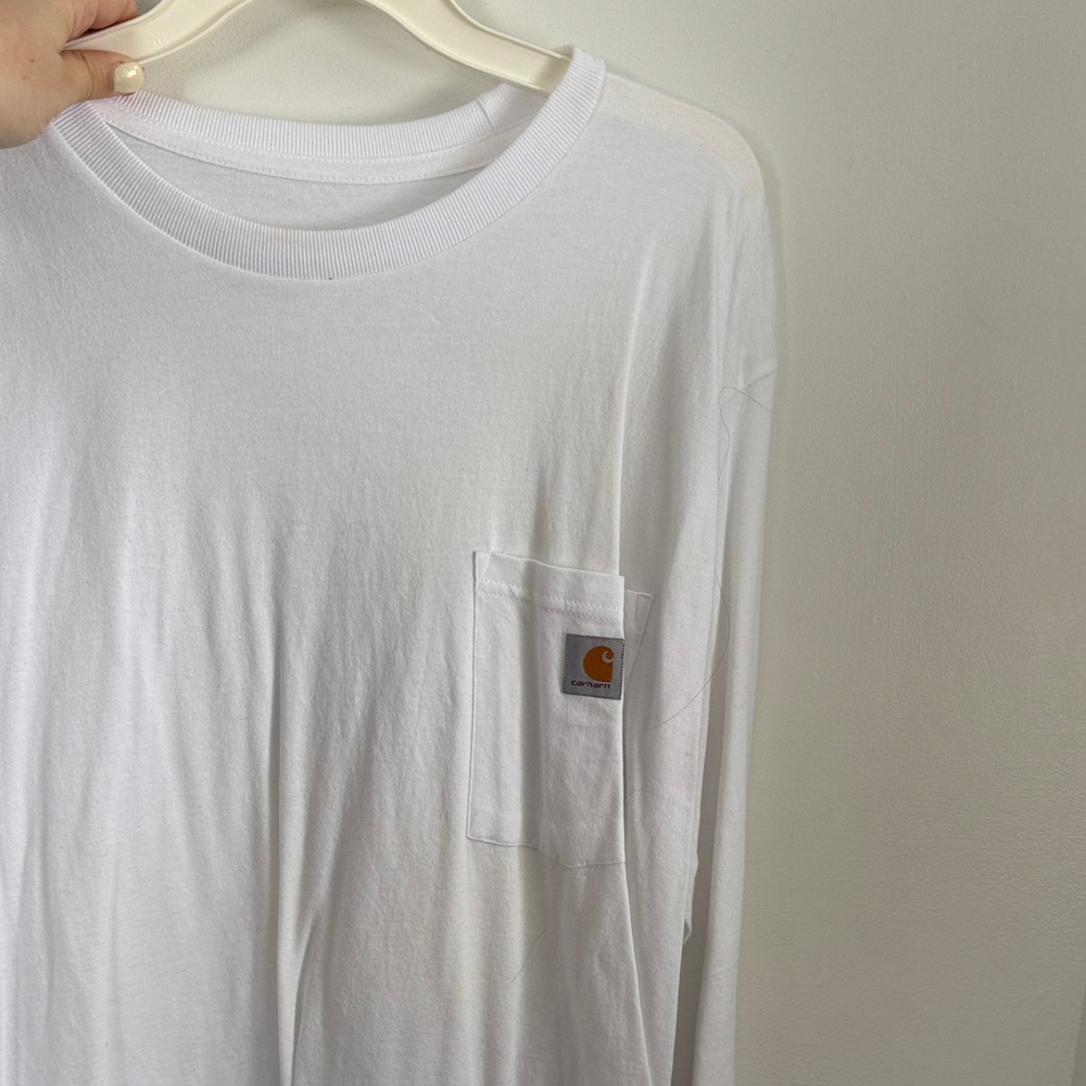 Carhartt White Long Sleeve Tee with Pocket